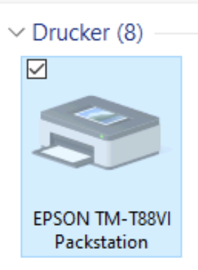 Windows-Systemsteuerung mit einem ausgegrauten, nicht verfügbaren Drucker