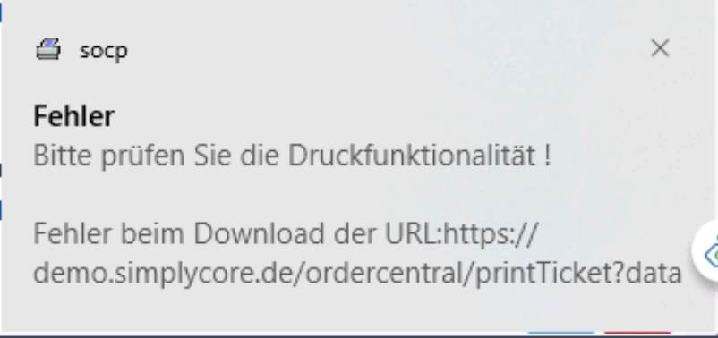 Windows-Fehlermeldung, dass der Download der generierten PDF-Datei fehlgeschlagen ist